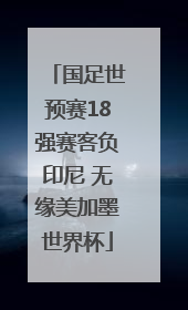 国足世预赛18强赛客负印尼 无缘美加墨世界杯