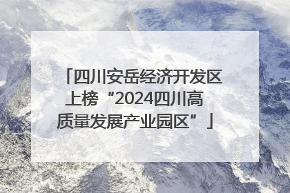 四川安岳经济开发区上榜“2024四川高质量发展产业园区”