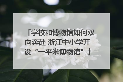 学校和博物馆如何双向奔赴 浙江中小学开设“一平米博物馆”