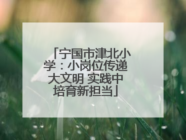 宁国市津北小学：小岗位传递大文明 实践中培育新担当