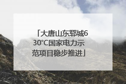 大唐山东郓城630℃国家电力示范项目稳步推进