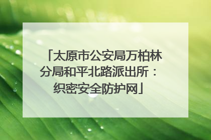 太原市公安局万柏林分局和平北路派出所：织密安全防护网