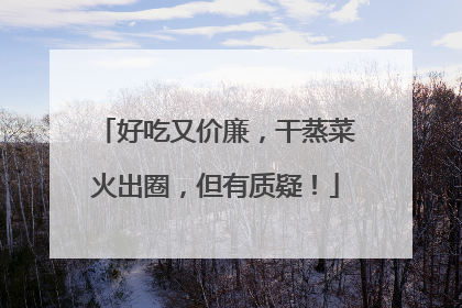 好吃又价廉，干蒸菜火出圈，但有质疑！