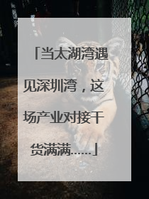 当太湖湾遇见深圳湾，这场产业对接干货满满……