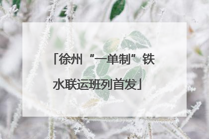 徐州“一单制”铁水联运班列首发
