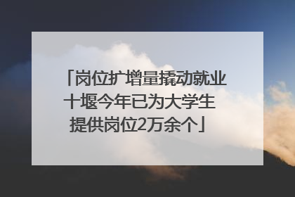 岗位扩增量撬动就业 十堰今年已为大学生提供岗位2万余个