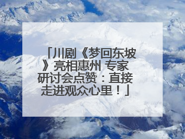 川剧《梦回东坡》亮相惠州 专家研讨会点赞：直接走进观众心里！