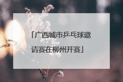 广西城市乒乓球邀请赛在柳州开赛