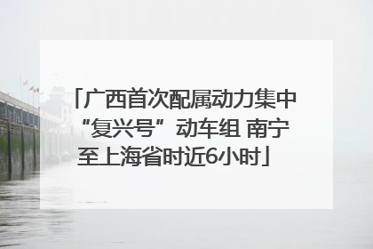 广西首次配属动力集中“复兴号”动车组 南宁至上海省时近6小时