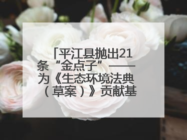 平江县抛出21条“金点子”——为《生态环境法典（草案）》贡献基层智慧