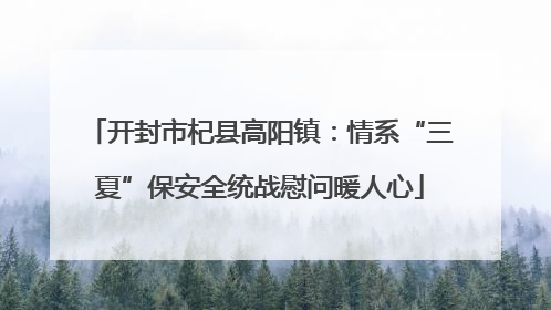 开封市杞县高阳镇：情系“三夏”保安全统战慰问暖人心