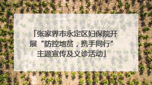 张家界市永定区妇保院开展“防控地贫，携手同行”主题宣传及义诊活动
