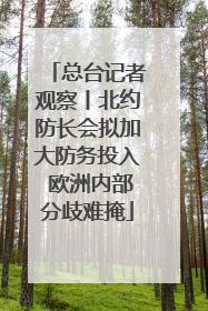 总台记者观察丨北约防长会拟加大防务投入 欧洲内部分歧难掩