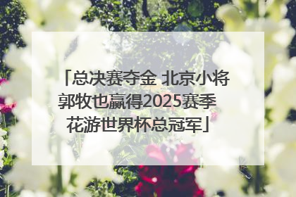 总决赛夺金 北京小将郭牧也赢得2025赛季花游世界杯总冠军