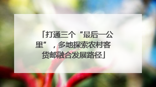 打通三个“最后一公里”，多地探索农村客货邮融合发展路径