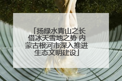 扬绿水青山之长 借冰天雪地之势 内蒙古根河市深入推进生态文明建设