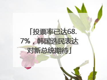 投票率已达68.7%，韩国选民表达对新总统期待