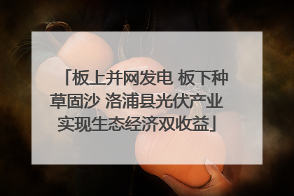 板上并网发电 板下种草固沙 洛浦县光伏产业实现生态经济双收益