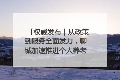 权威发布｜从政策到服务全面发力，聊城加速推进个人养老金制度落地