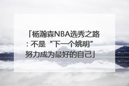 杨瀚森NBA选秀之路：不是“下一个姚明” 努力成为最好的自己
