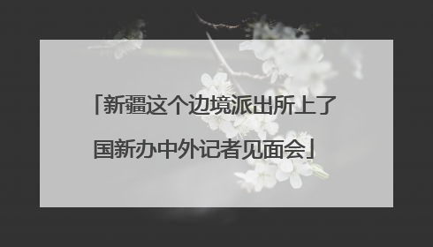 新疆这个边境派出所上了国新办中外记者见面会