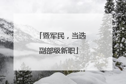 暨军民，当选副部级新职