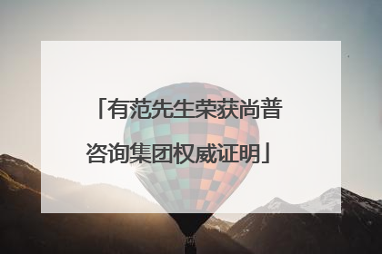 有范先生荣获尚普咨询集团权威证明