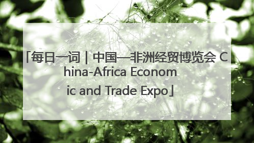 每日一词｜中国—非洲经贸博览会 China-Africa Economic and Trade Expo