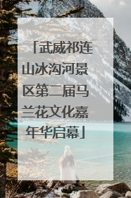 武威祁连山冰沟河景区第二届马兰花文化嘉年华启幕