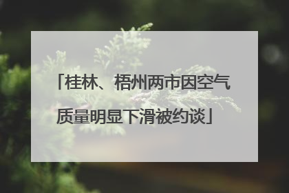 桂林、梧州两市因空气质量明显下滑被约谈