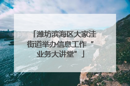 潍坊滨海区大家洼街道举办信息工作“业务大讲堂”