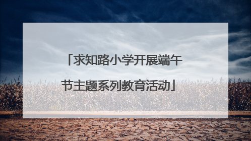 求知路小学开展端午节主题系列教育活动