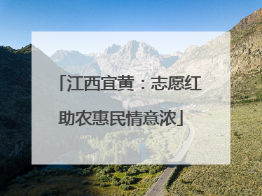 江西宜黄：志愿红助农惠民情意浓