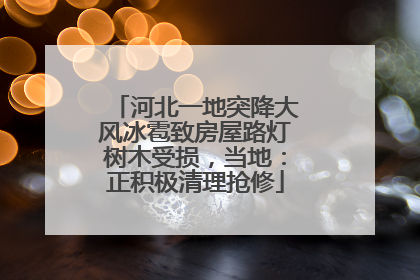 河北一地突降大风冰雹致房屋路灯树木受损，当地：正积极清理抢修