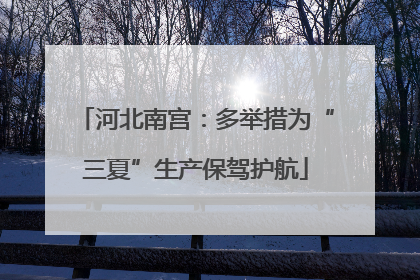 河北南宫：多举措为“三夏”生产保驾护航
