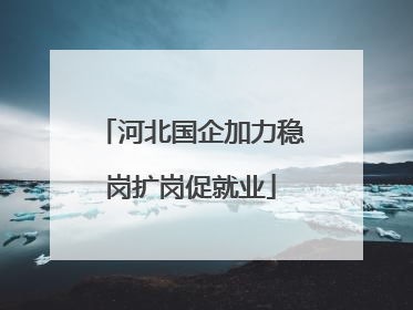 河北国企加力稳岗扩岗促就业