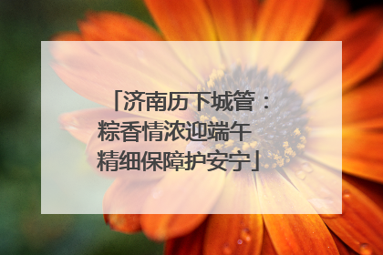 济南历下城管：粽香情浓迎端午 精细保障护安宁