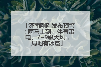 济南刚刚发布预警：雨马上到，伴有雷电、7~9级大风，局地有冰雹