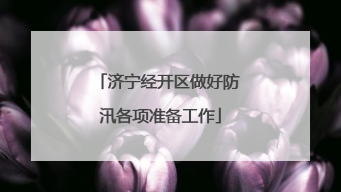 济宁经开区做好防汛各项准备工作