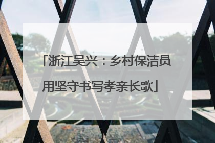 浙江吴兴：乡村保洁员用坚守书写孝亲长歌