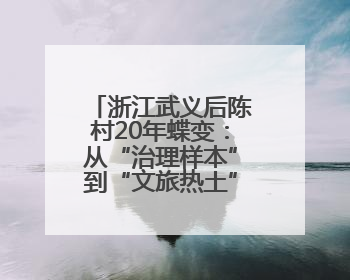 浙江武义后陈村20年蝶变：从“治理样本”到“文旅热土”的跨界