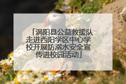 涡阳县公益救援队走进西阳学区中心学校开展防溺水安全宣传进校园活动