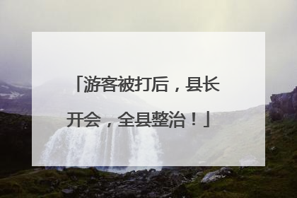 游客被打后，县长开会，全县整治！