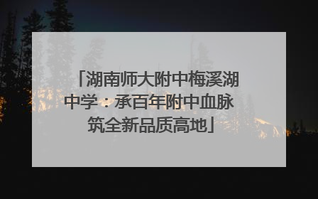 湖南师大附中梅溪湖中学：承百年附中血脉 筑全新品质高地