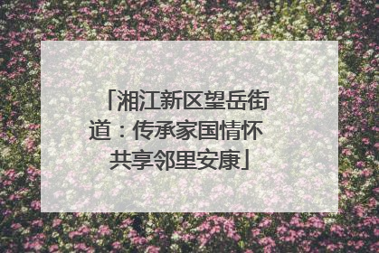 湘江新区望岳街道：传承家国情怀 共享邻里安康
