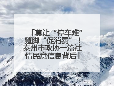 莫让“停车难”蹩脚“促消费”！泰州市政协一篇社情民意信息背后