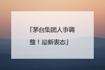 茅台集团人事调整！最新表态