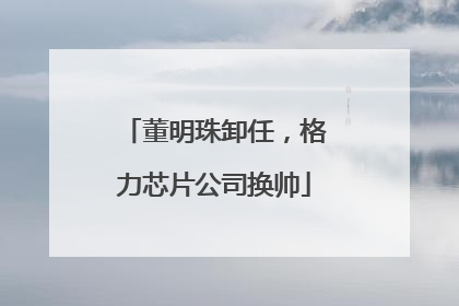 董明珠卸任，格力芯片公司换帅