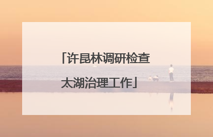 许昆林调研检查太湖治理工作