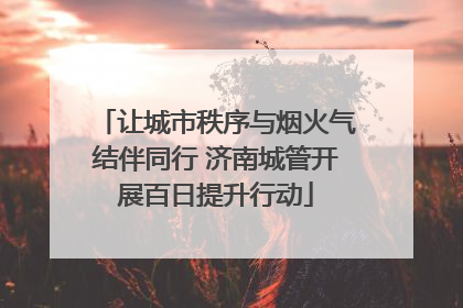 让城市秩序与烟火气结伴同行 济南城管开展百日提升行动